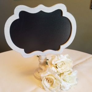 Distressed White Chalkboard Stand